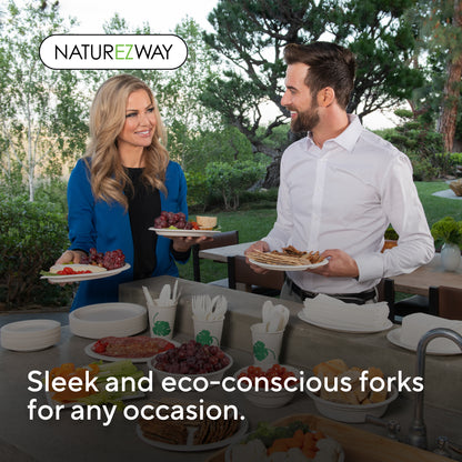 Eco-Friendly 100% Compostable Forks 150 Pack – Eco Friendly Disposable Utensils – Compostable & Sustainable