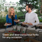 100% Compostable Forks - 150 Pack, Disposable Eco Fork Utensil Sets - Eco Friendly