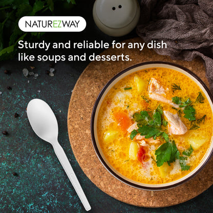 Eco-Friendly 100% Compostable Spoons – 150 Pack | Eco Friendly Disposable Utensil Set – Compostable & Sustainable
