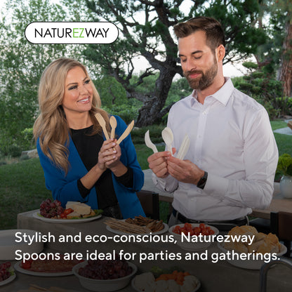 Eco-Friendly 100% Compostable Spoons – 150 Pack | Eco Friendly Disposable Utensil Set – Compostable & Sustainable