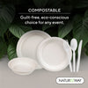 Eco-Friendly Naturezway 300 Piece Bamboo Compostable Tableware Set | Eco Friendly Plates, Bowls, Cups & Utensils – Compostable & Sustainable