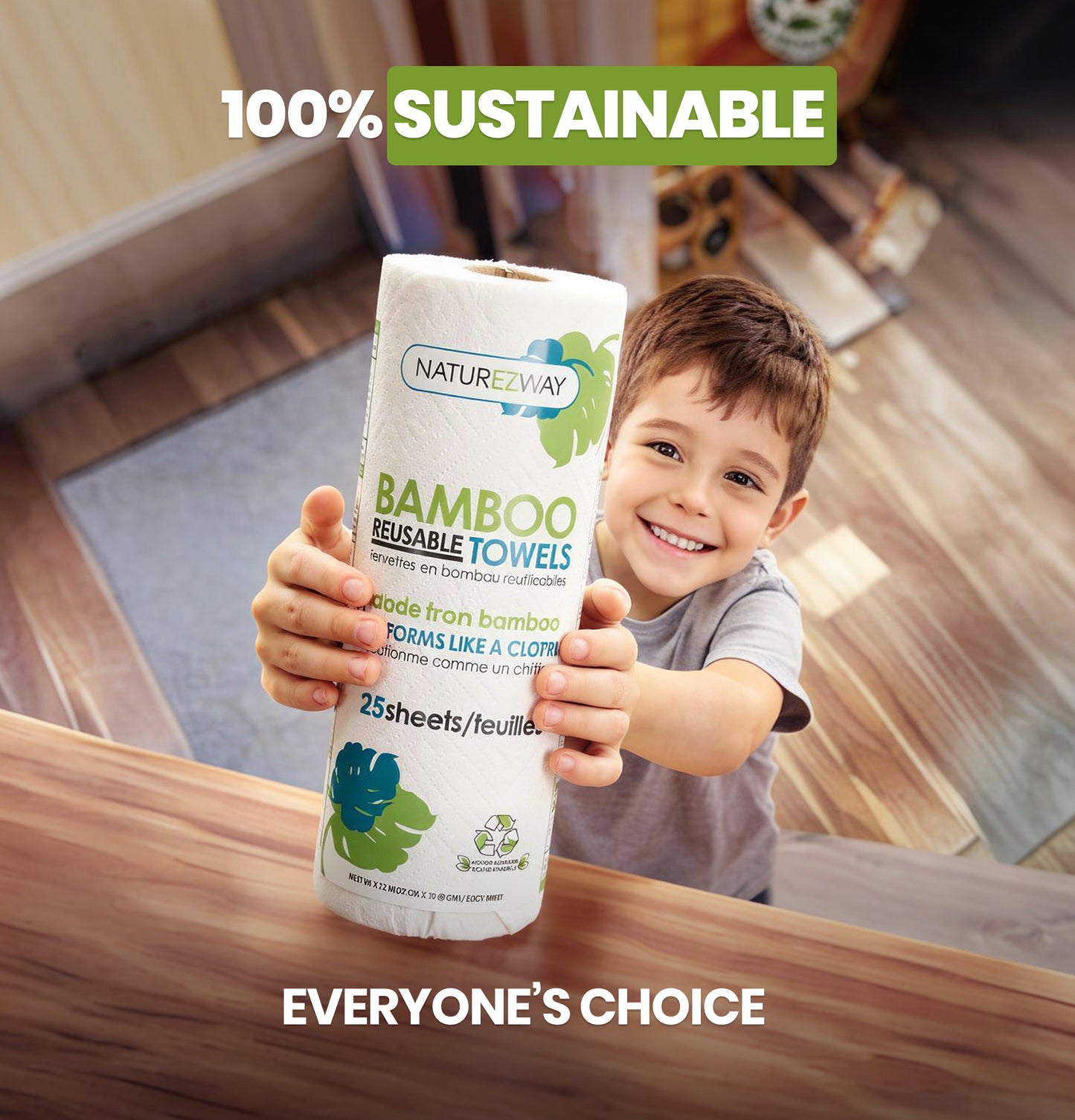 Disposable Bamboo Paper Towels – Strong, Absorbent, Eco-Friendly