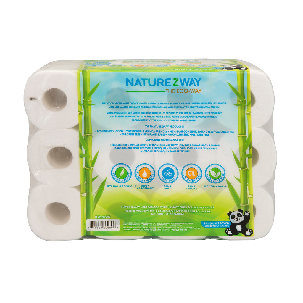 Eco-Friendly 2-Ply Toilet Paper – Compostable Bamboo Tissue Rolls