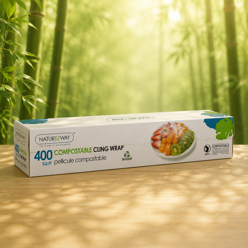 Eco-Friendly 1 Roll Food Cling Wrap Compostable – Compostable & Sustainable