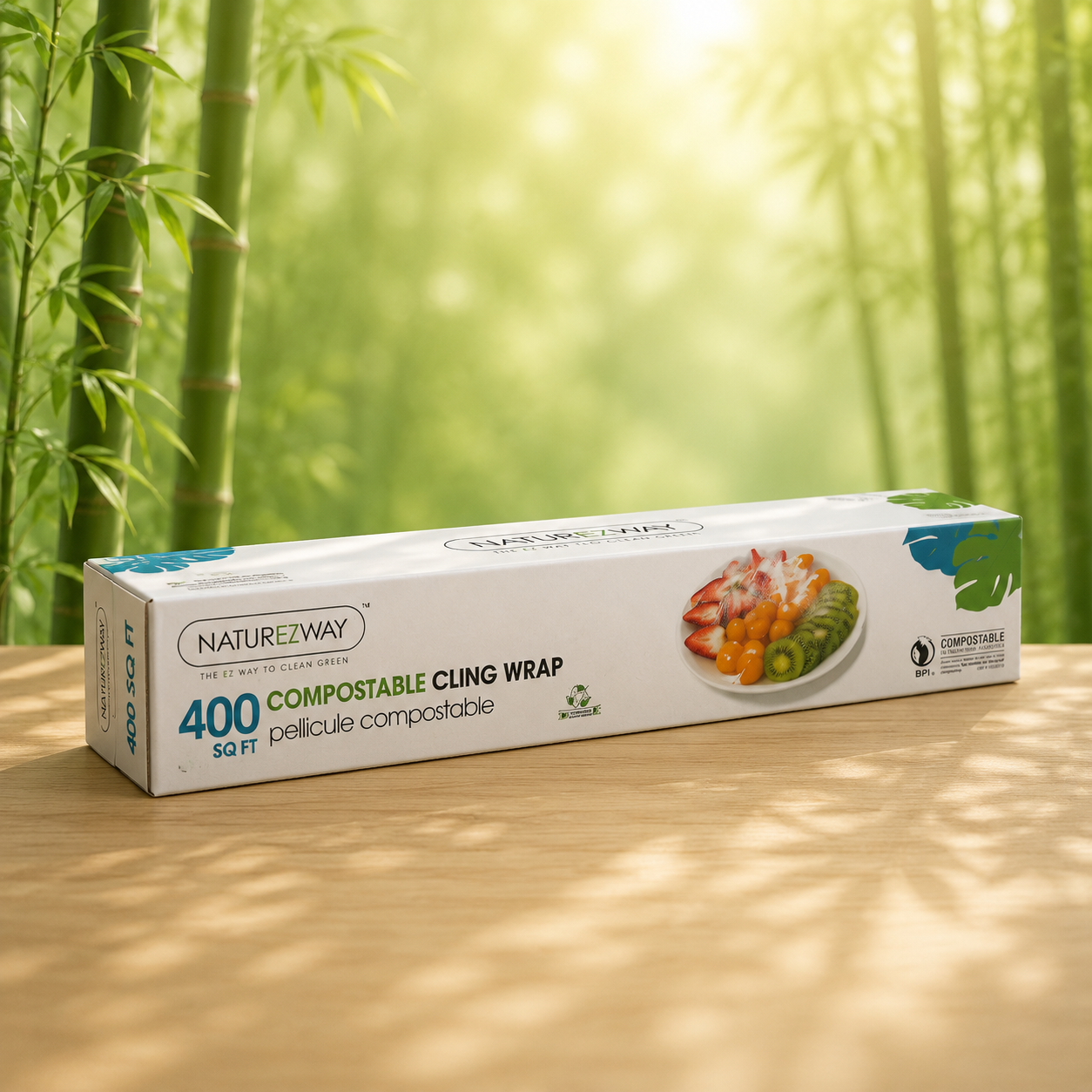 Eco-Friendly 1 Roll Food Cling Wrap Compostable – Compostable & Sustainable