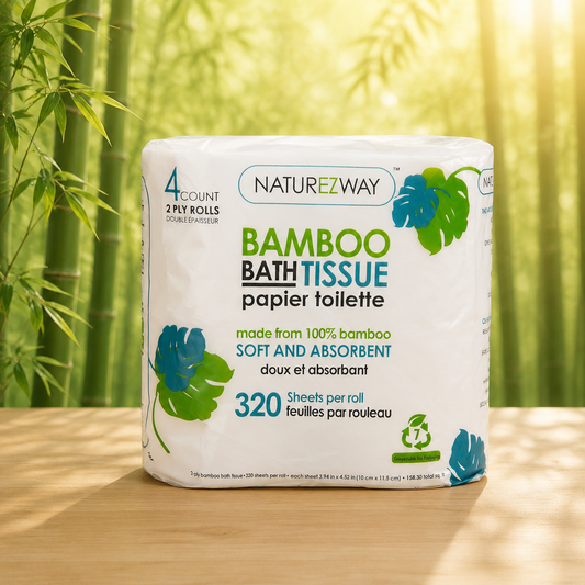 Eco-Friendly 2-Ply Toilet Paper – Compostable Bamboo Tissue Rolls