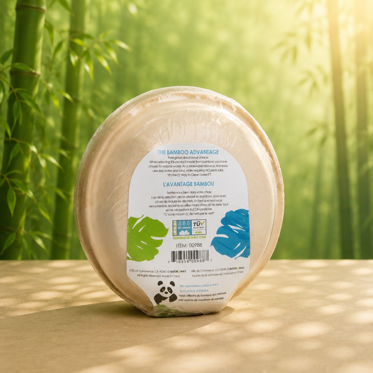 Eco-Friendly 20 PACK 6" Inch Bamboo 11.oz Round Bowls – Compostable & Sustainable