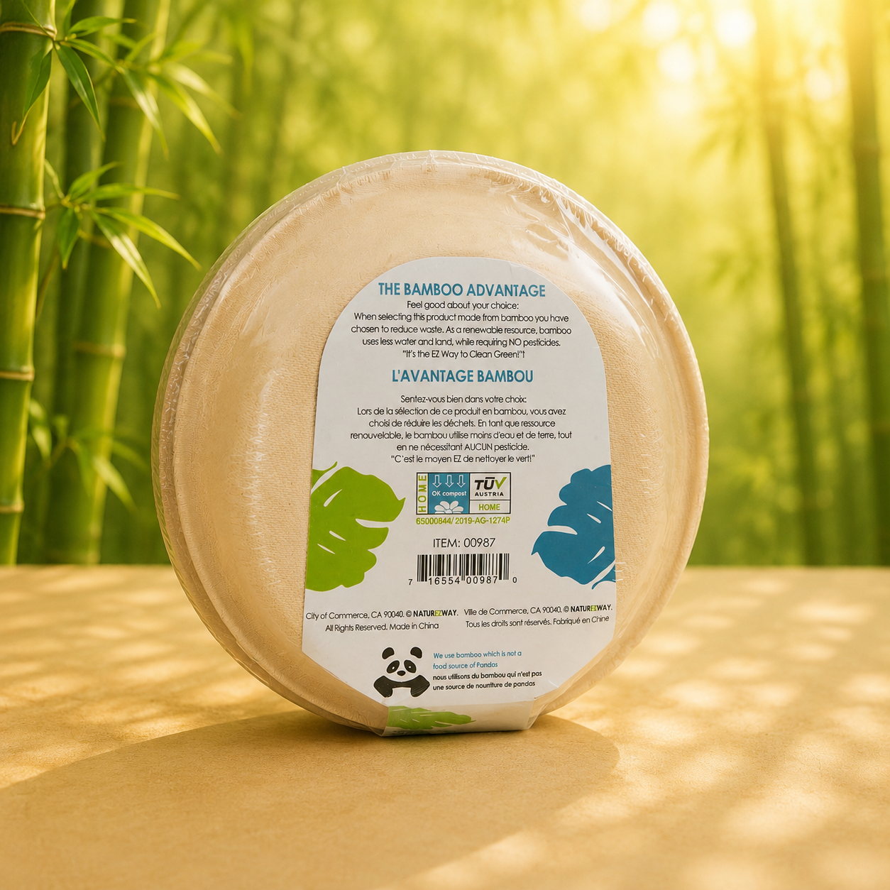 Eco-Friendly 20 PACK 8" Inch Bamboo 16 OZ. Round Bowls – Compostable & Sustainable