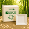 Eco-Friendly 125 PACK 6” Inch Square Bamboo Plates – Compostable & Sustainable