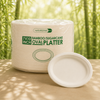 Eco-Friendly 125 PACK 7”x10" Inch Bamboo Round Platter – Compostable & Sustainable