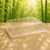 Eco-Friendly 125 Pack To Go Clear Lids for 10" Square Plates – Compostable & Sustainable