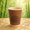 Eco-Friendly 25 PACK 12 oz. Double Sleeved Ripple Hot Cups – Compostable & Sustainable