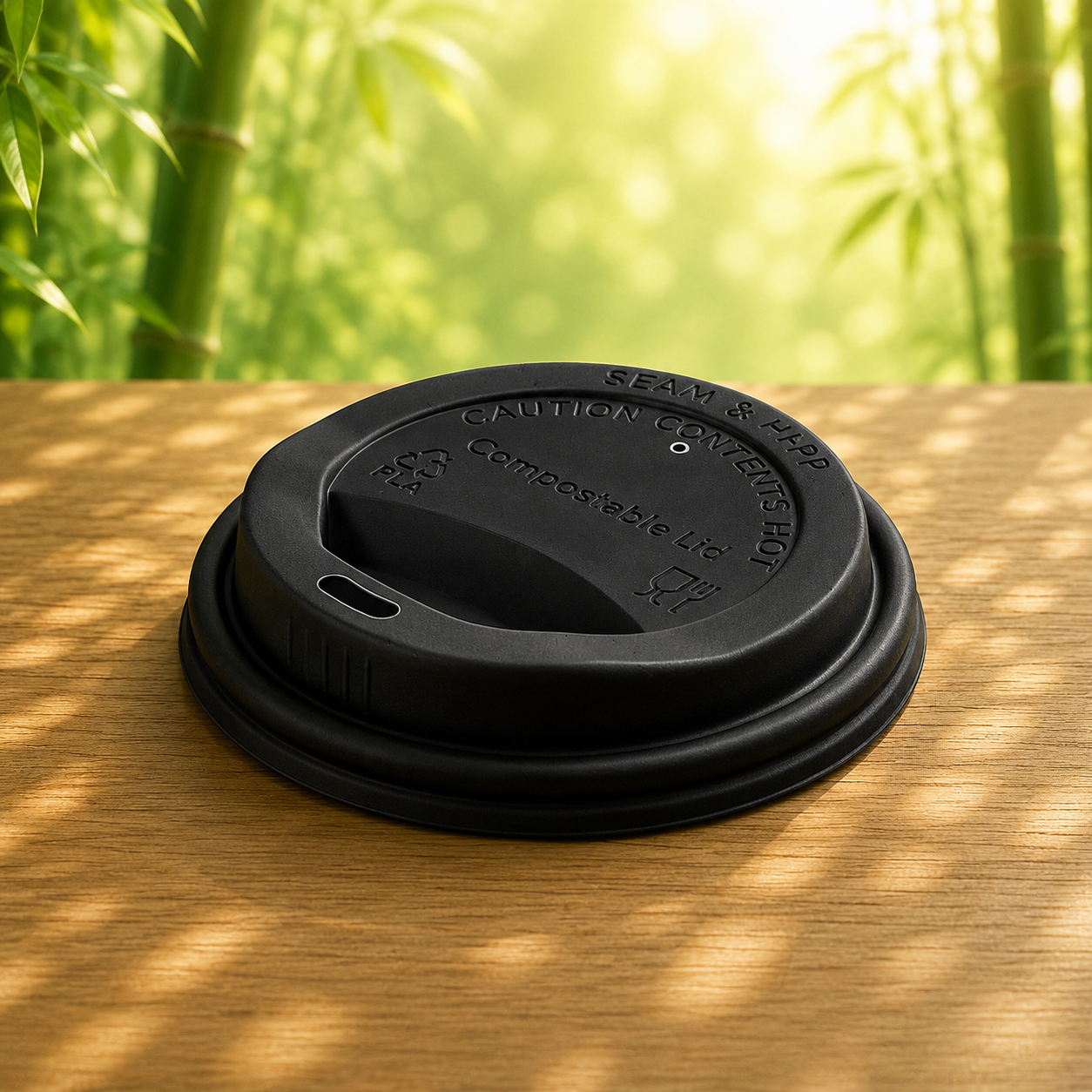 Eco-Friendly 50 PACK Black Lids for 8 oz. Cups – Compostable & Sustainable
