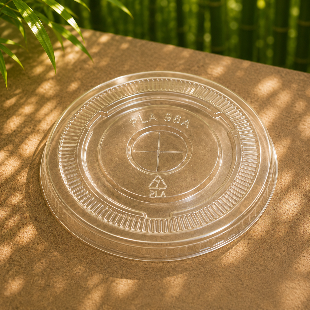 Eco-Friendly Flat Lids for Cold Cups For 12 oz./16 oz./20 oz./24 oz. – Compostable & Sustainable