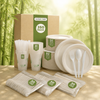 Eco-Friendly Naturezway 350 Piece Bamboo Compostable Tableware Set | Eco Friendly Plates, Cups & Utensils – Compostable & Sustainable