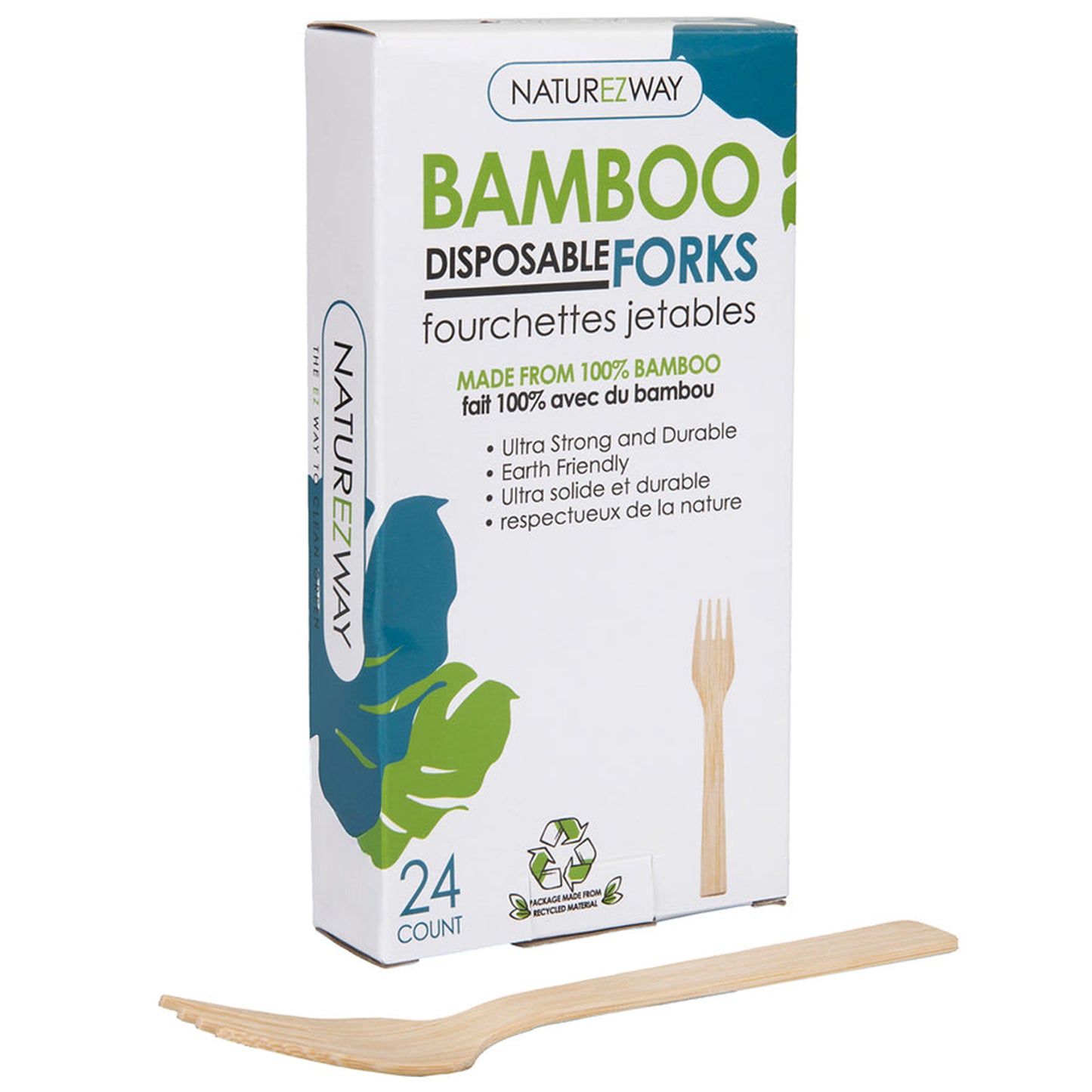 Eco-Friendly 24 PACK Bamboo Disposable Forks – Compostable & Sustainable