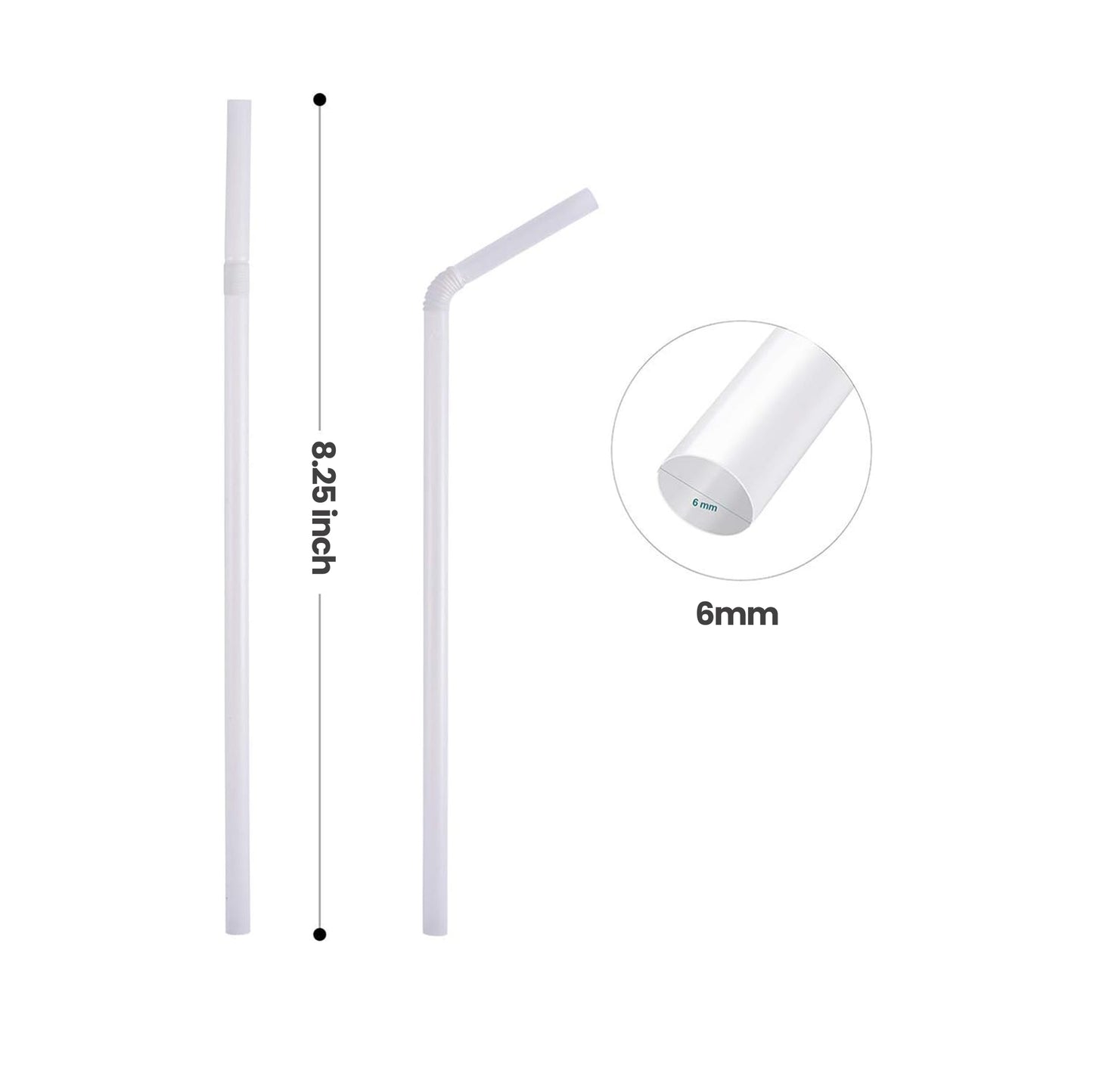 Eco-Friendly 50 PACK Compostable Flexible Straws – Compostable & Sustainable
