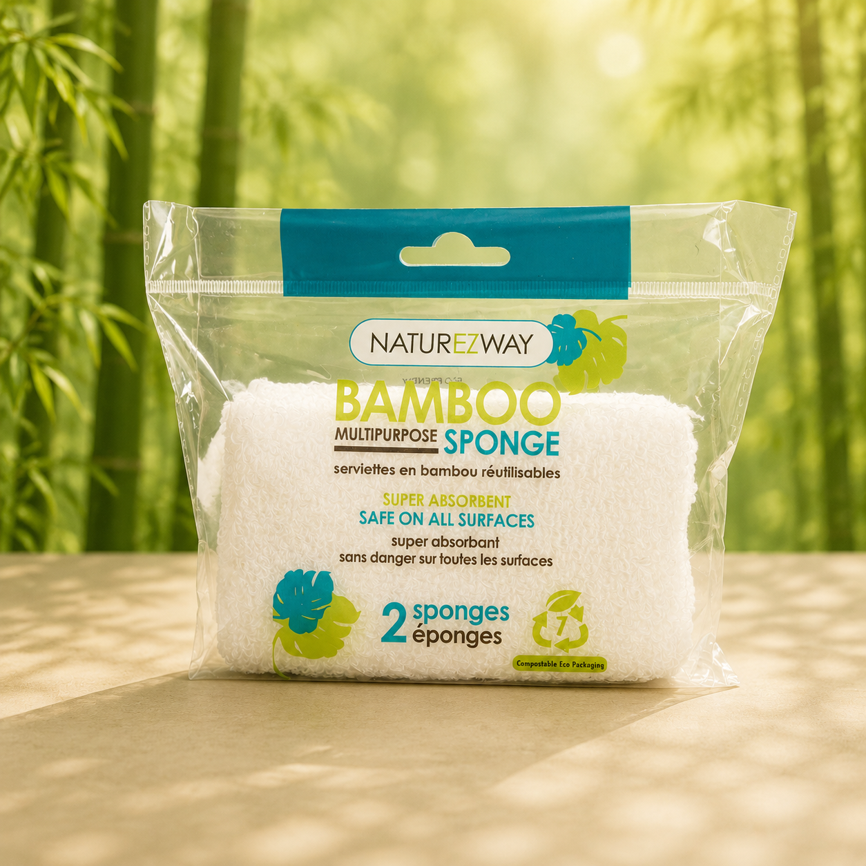Reusable Bamboo Cleaning Sponges – Eco-Conscious Household Use