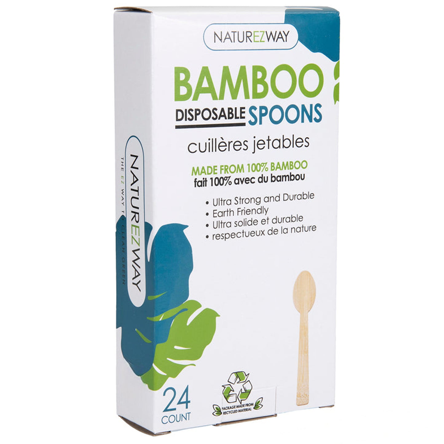 Eco-Friendly 24 PACK Bamboo Disposable Spoon – Compostable & Sustainable