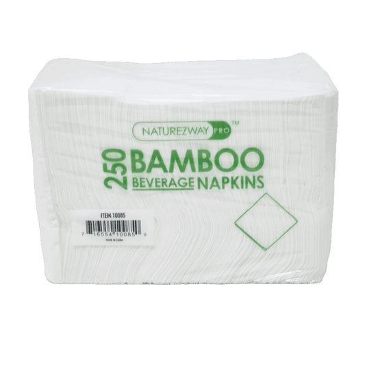 NatureZway Bamboo 2-Ply Folded Napkins, 3000 Count (250 Pack x 12) - Eco-Friendly Compostable Napkins for Cafeterias & Restaurants