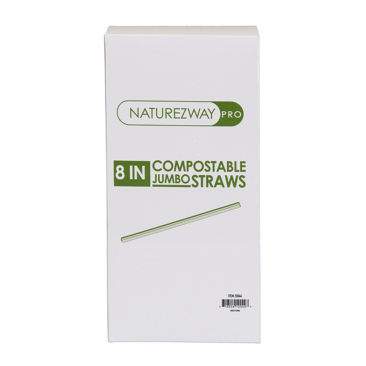 NatureZway (250 Pack) Jumbo Straws (8") (Wrapped Individually): Restaurant Grade, Plant-Based, Compostable
