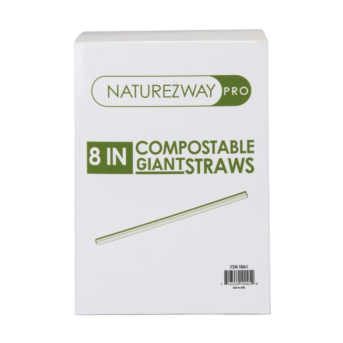 NatureZway (250 Pack) Jumbo Straws (8") (Wrapped Individually): Restaurant Grade, Plant-Based, Compostable