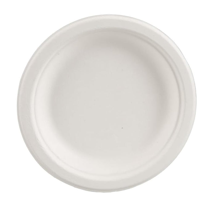 NatureZway 125 Pack 6" Bamboo Sugarcane Round Plates - Compostable, Leak-Proof, Heavy-Duty, Microwave Safe