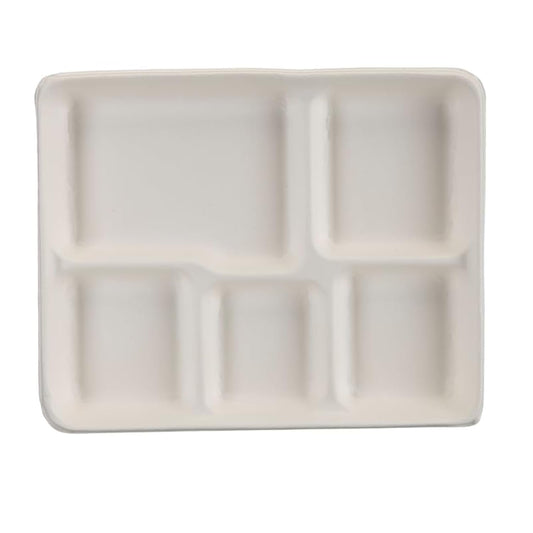 NatureZway 125 Pack 6" Bamboo Sugarcane Round Plates - Compostable, Leak-Proof, Heavy-Duty, Microwave Safe