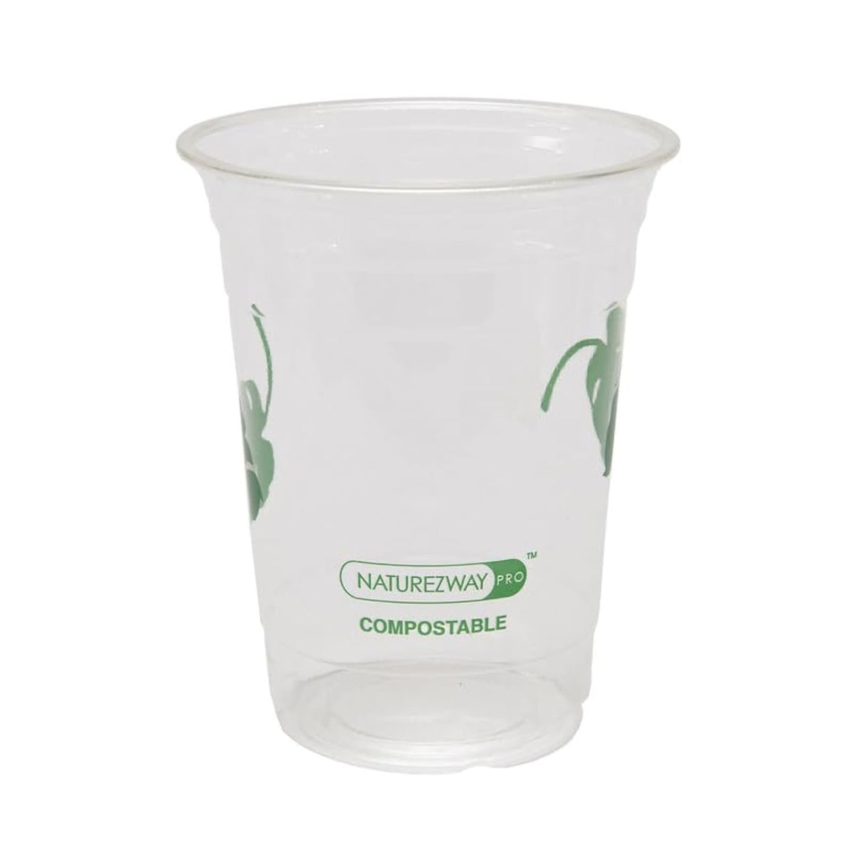 NatureZway 50 Pack Compostable Cold Cups (12 oz.) - Leak Proof, Heavy Duty, Plant-Based