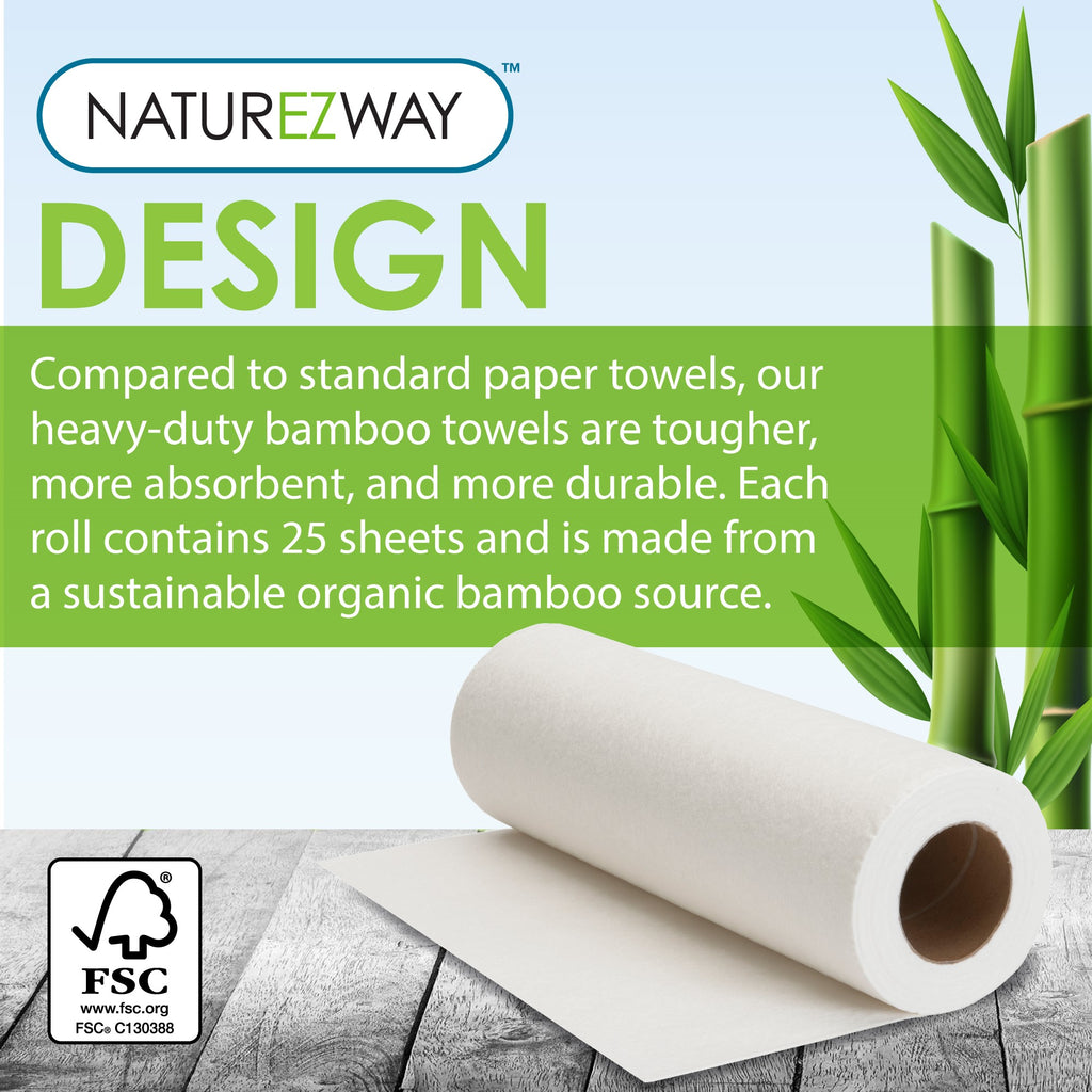 Naturezway Paper Towels, Bamboo, Mega Roll, 2-Ply - 4 rolls