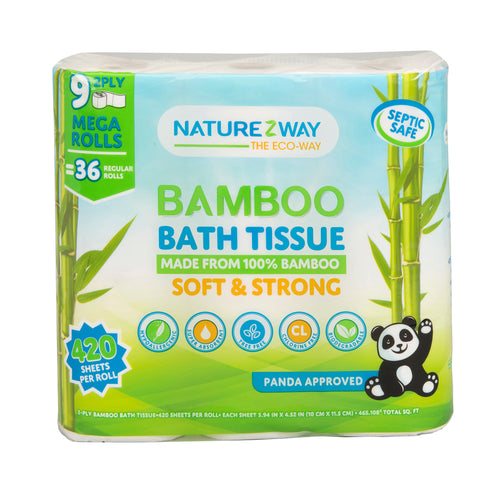 Eco-Friendly 2-Ply Toilet Paper – Compostable Bamboo Tissue Rolls