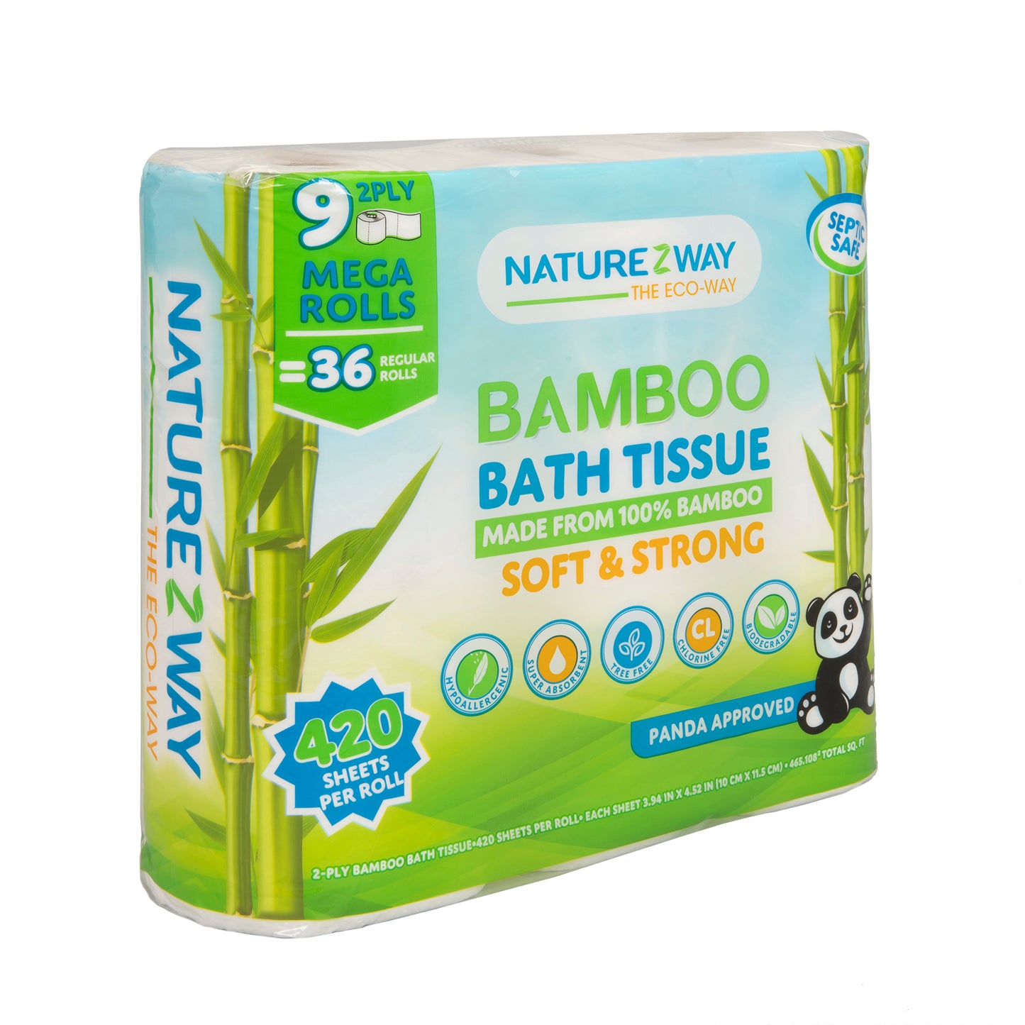 Eco-Friendly 2-Ply Toilet Paper – Compostable Bamboo Tissue Rolls