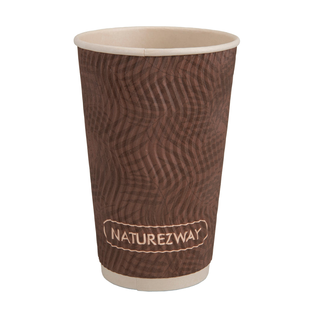Naturezway 16 Oz. Compostable Hot & Cold Cups with Lids, 30-Count