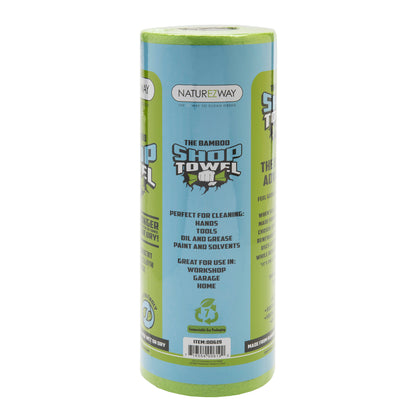 Eco-Friendly Bamboo Disposable Shop Towels Single Roll Multi purpose, Durable, and Reusable, Planet friendly, Ultra Absorbent – Compostable & Sustainable