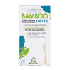 Eco-Friendly 24 PACK Bamboo Disposable Knives – Compostable & Sustainable